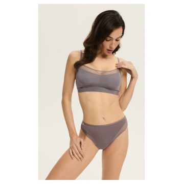 Chiloti dama cu talie inalta Gri Blissy