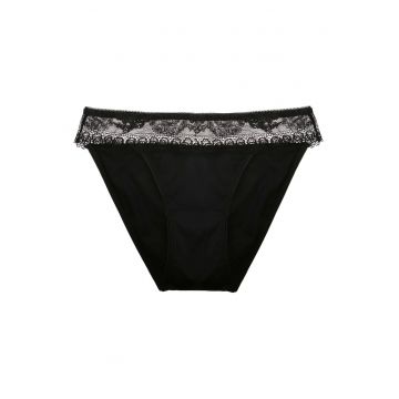 Chiloti dama  Julietta - poliamida - design floral - negru