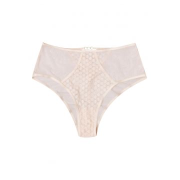 Chiloti dama Ohara -  Dantela - cu talie inalta - Bej