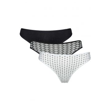 Chiloti dama tanga - set 3 perechi -