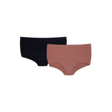Chiloti dama tip short set de 2 perechi Bait  negru - mauve