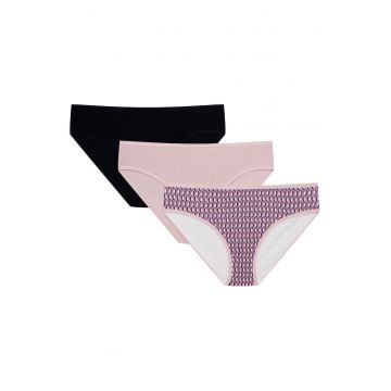 Chiloti figi Mia-Mia set de 3  negru - roz