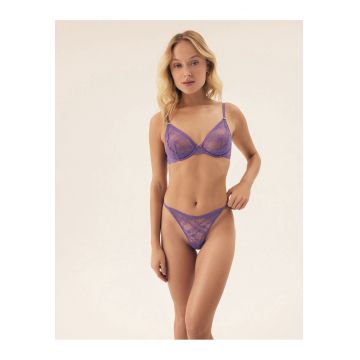 Chiloti stringi Selina set de 3  violet - galben - bleumarin