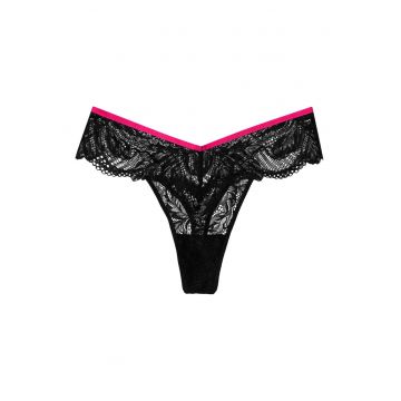 Chiloti tanga  Bumbac - Negru/Roz