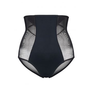 Chiloti tanga dama - modelatori cu talie inalta Negru Sculpt