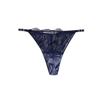 Chiloti tanga dama Ophelia -  Dantela - Bleumarin