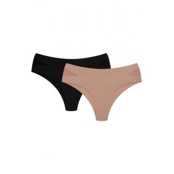 Chiloti tip figi Finau set de 2 perechi  bronz - negru