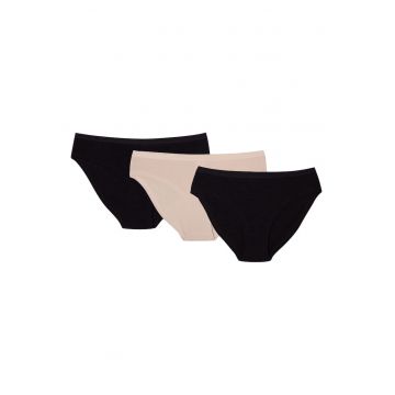 Chiloti tip figi Nansu set de 3 perechi  negru - bej