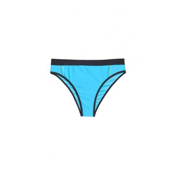 Costum de Baie Dama Bikini Albastru  Slip Talie Medie - Material Elastic si Durabil - Marimi XS-XL