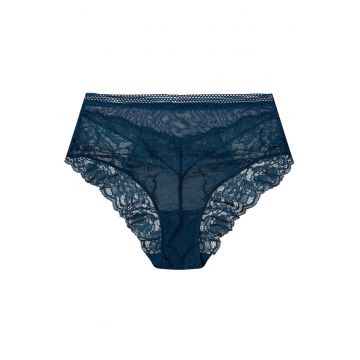 Lenjerie intima pentru dama cu talie inalta -  Dantela - Bleumarin