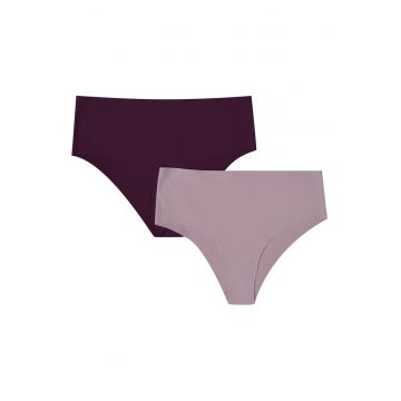 Set 2 perechi de Slip brazilian Feliz - Hardenson - Bumbac - Mov/Lila