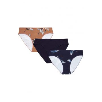 Set 3 perechi de chiloti dama -  Bumbac - Multicolor - model pasari