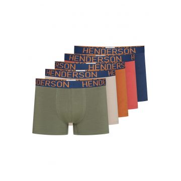 Set 5 perechi boxeri pentru barbati -  Bumbac - Multicolor