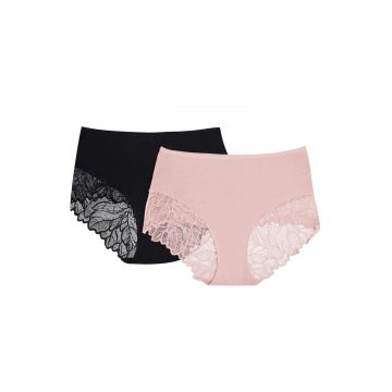 Set de 2 Chiloti Pinky  Negru - roz murdar