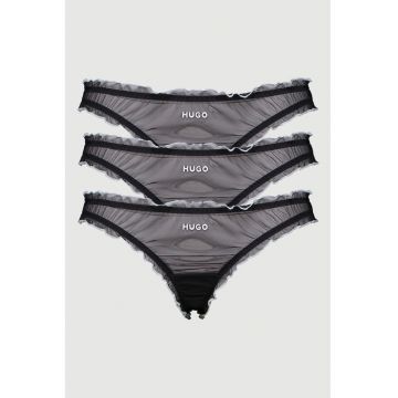 Set de chiloti tanga semitransparenti - 3 perechi