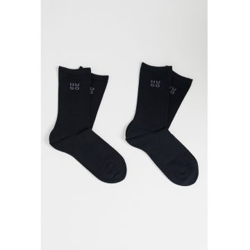 Set de sosete lungi cu imprimeu logo - 2 piese