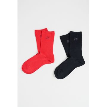 Set de sosete lungi cu imprimeu logo - 2 piese