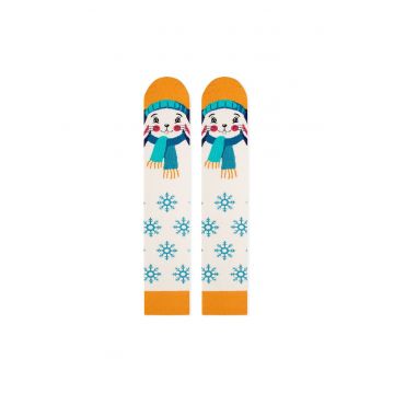 Sosete bambus de Craciun - Comfort Feet 3/4 Knee High Socks CHRISTMAS Rabbit