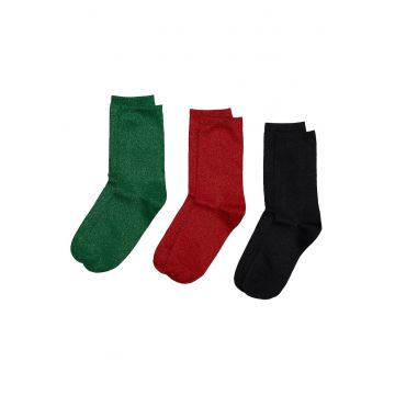 Sosete dama - rosu verde negru Glow