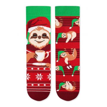 Sosete de Craciun din bumbac Arty Socks cu Lenes - 39-42 EU - Rosu