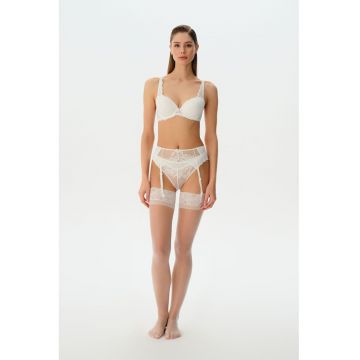 Sosete semi-transparente cu banda si terminatie de dantela - 15 DEN