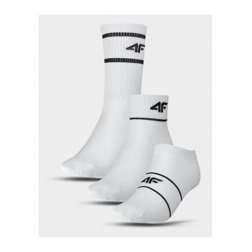 Sosete unisex WMM00USOCU377-10S - 4F - Bumbac - 3 perechi - Alb