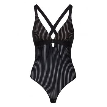 Body dama  bumbac negru si auriu