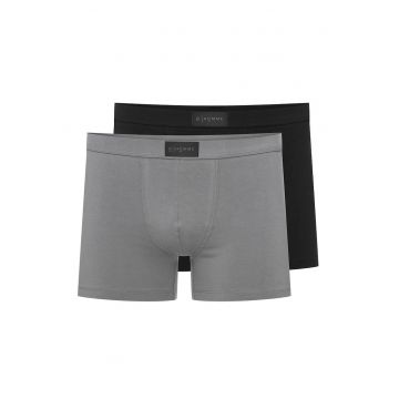Boxeri barbati (crac mai lung) set de 2 perechi Negru - Gri Savior  Homme
