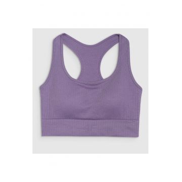 Bustiera sport  femei - roz inchis - suport usor - material sintetic