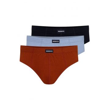 Chiloti barbati Classic  set de 3 perechi bleumarin - albastru deschis - rosu XXL