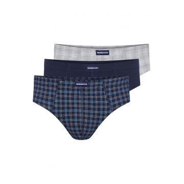 Chiloti barbati Classic  set de 3 perechi bleumarin - gri