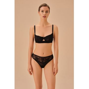 Chiloti brazilieni cu insertii din dantela Liona