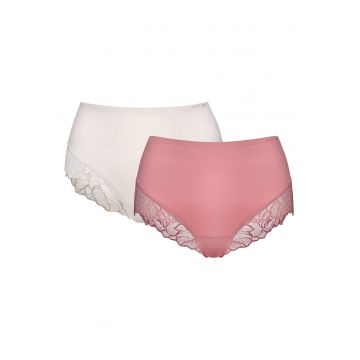 Chiloti dama set de 2 perechi Bej - roz Pansy