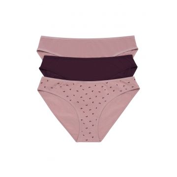 Chiloti dama set de 3 perechi roz-maro