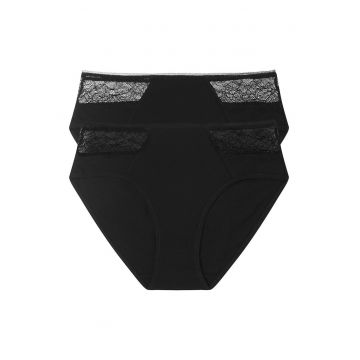 Chiloti de tip figi  Hally set de 2 perechi Negru