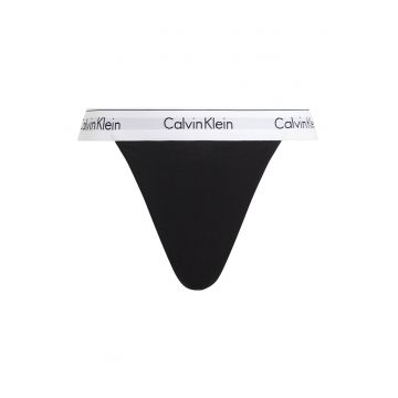 Chiloti tanga din amestec de modal cu banda logo in talie