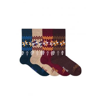 Cutie cu 4 perechi de sosete din Lana cu Cadouri