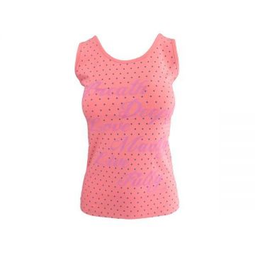 Maiou dama, Univers Fashion, corai cu buline negre pe fata si cu imprimeu