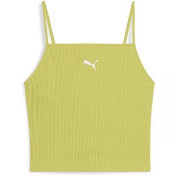 Maiou femei Puma Wardrobe Ess Ribbed Tank Top 62977135, L, Verde