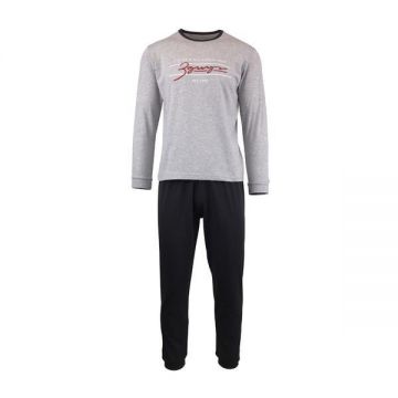 Pijama barbat, Univers Fashion,  bluza gri si pantaloni negru, S