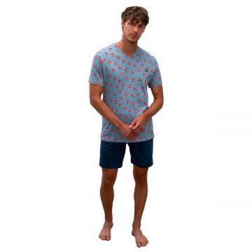 Pijama Barbati Vamp 16612, M, Modal, Albastru