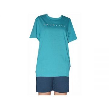 Pijama barbati Vamp 70008, XL, Bumbac, Albastru Petrol