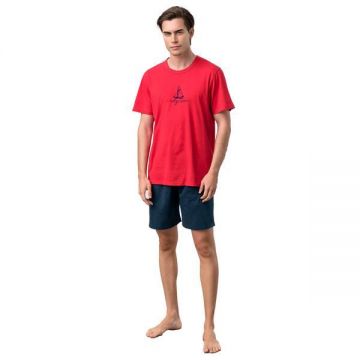 Pijama barbati Vamp 70009, M, Bumbac, Rosu