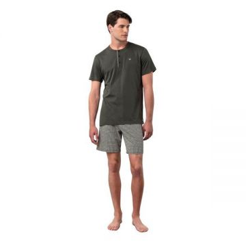 Pijama de barbati, Vamp 18600, XL, 50% Bumbac 50% Modal, Verde