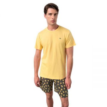 Pijama de barbati, Vamp 18610, XXL, 50% Bumbac 50% Modal, Galben