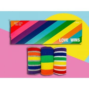 Set 3 perechi de sosete colorate unisex, one size, Multicolor