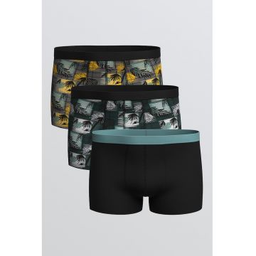 Set de boxeri cu model tropical - 3 perechi