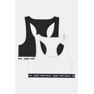 Set de bustiere cu banda text - 2 piese