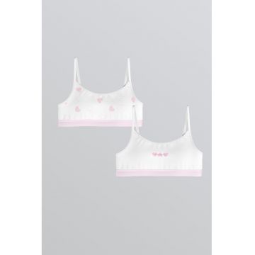 Set de bustiere cu model inimi - 2 piese