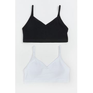 Set de bustiere cu model uni - 2 piese